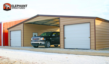 Custom Barns: Tan Valley Barn with Truck