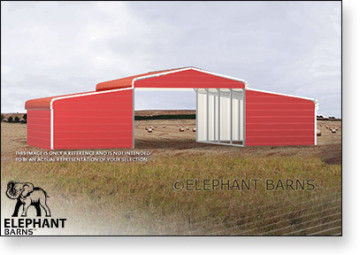 County style barn with two fully enclosed lean-to's.